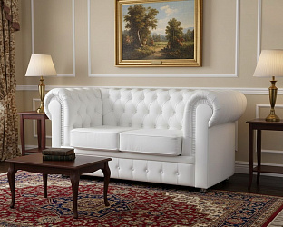 Диван "Честер" белый 2-х местный