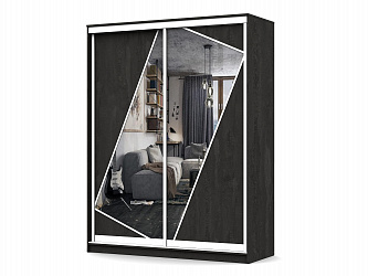 Шкаф купе 2-х дверный "Геометрия-8" с зеркалами