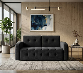 Диван нераскладной "Оксфорд Люкс" черный