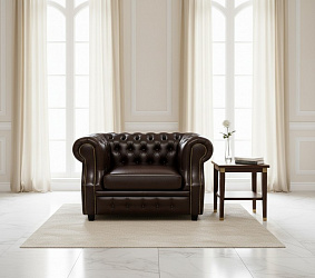 Кресло "Честер лофт" коричневое