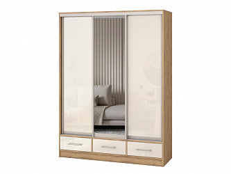 Шкаф купе 3-х дверный "Версаль" 3 ящика/МДФ/1 зеркало