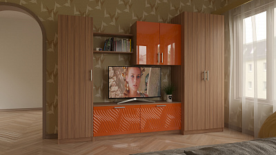 Стенка для гостиной "Глянец 3Д-14"