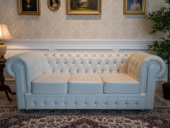 Диван "Честер" белый 3-х местный